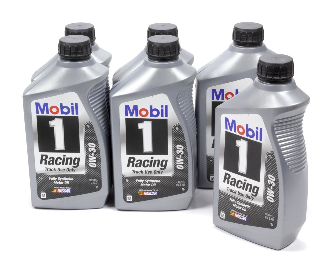 Mobil 1 102622 0W-30 Racing Synthetic Motor Oil 1 Quart Bottle - Set of 6