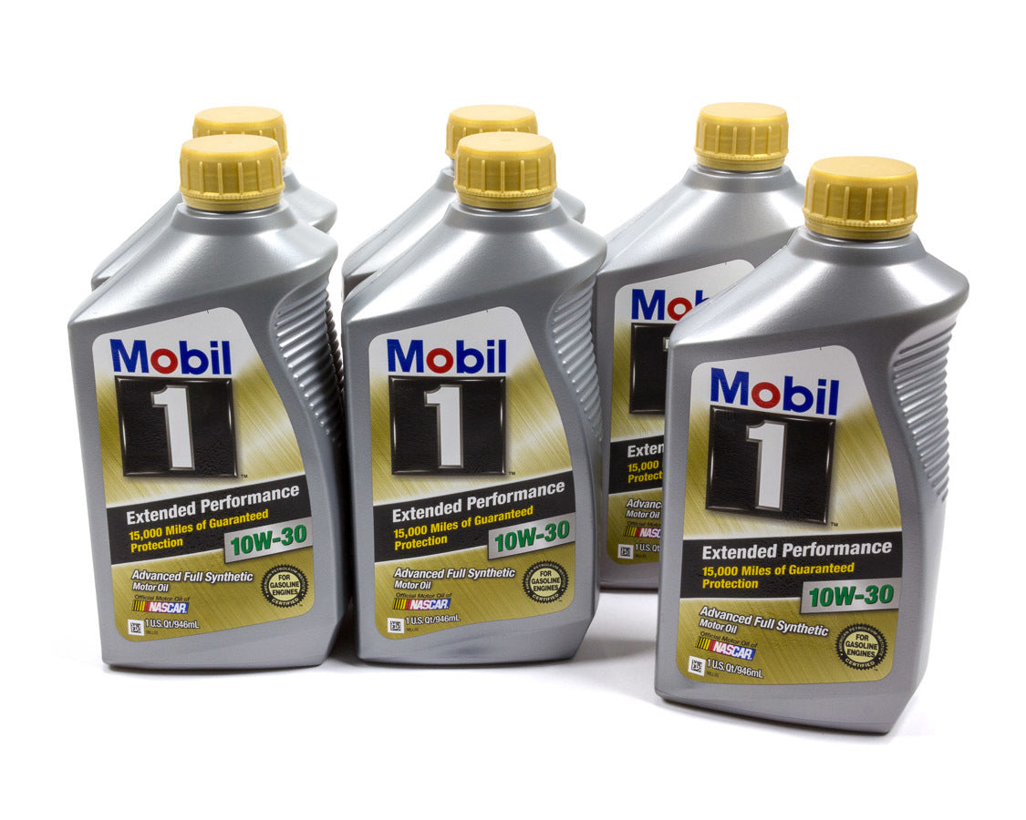 Mobil 1 102990 Extended Performance 10W-30 Synthetic Motor Oil, 1 Quart Bottles, Set of 6