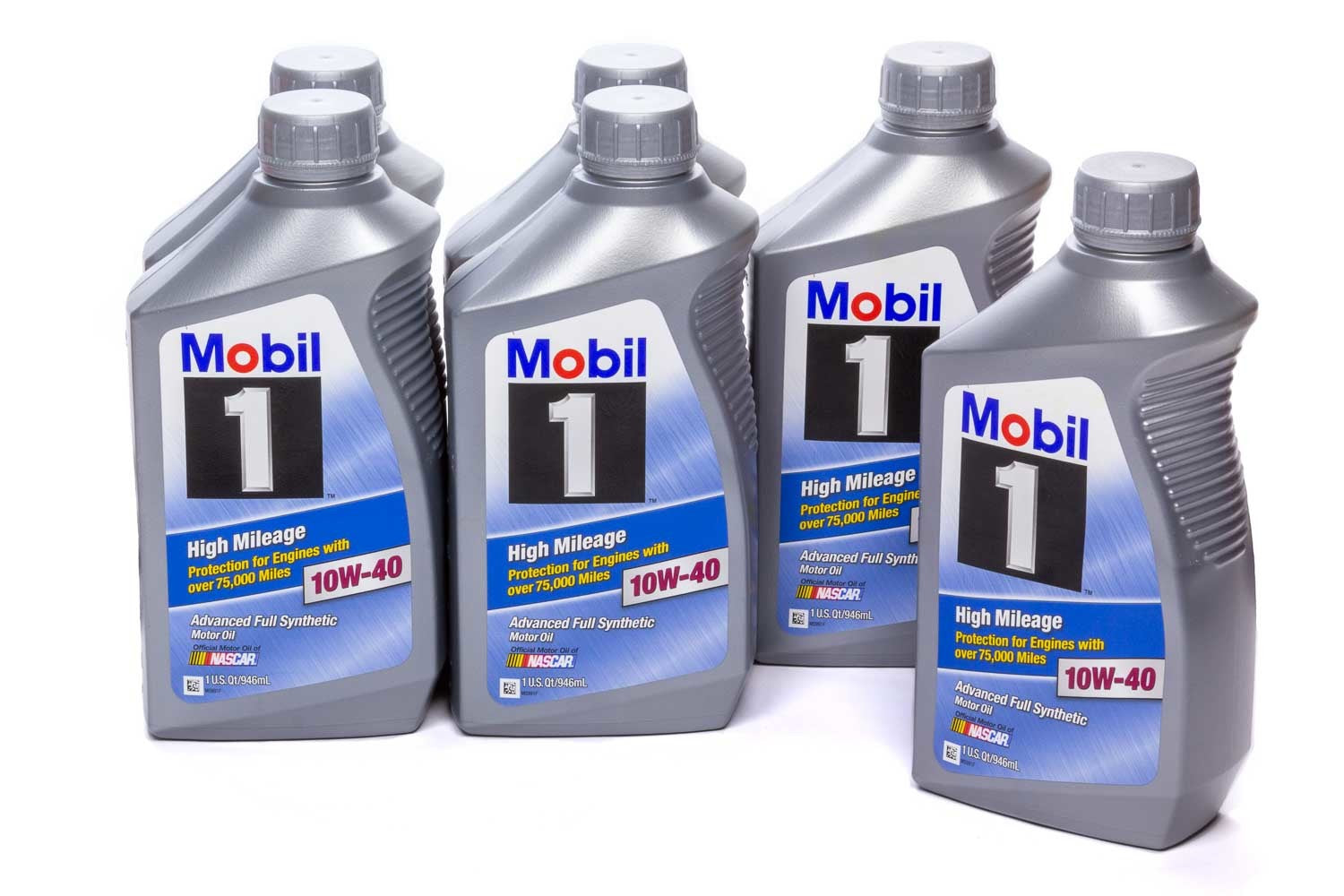 Mobil 1 103536 High Mileage Synthetic Motor Oil 10W-40, 1 Quart Bottles, Set of 6