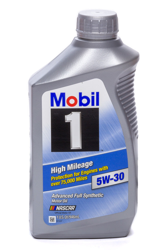 Mobil 1 MOB103767-1 5W30 High Mileage Synthetic Motor Oil, 1 Quart Bottle