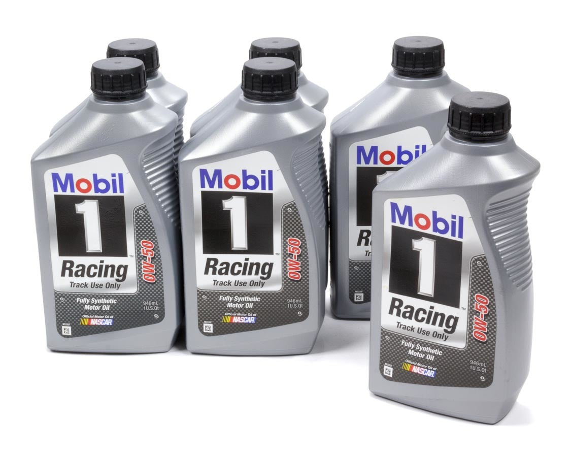 Mobil 1 104145 0W-50 Racing Synthetic Motor Oil, 1 Quart Bottles, Set of 6