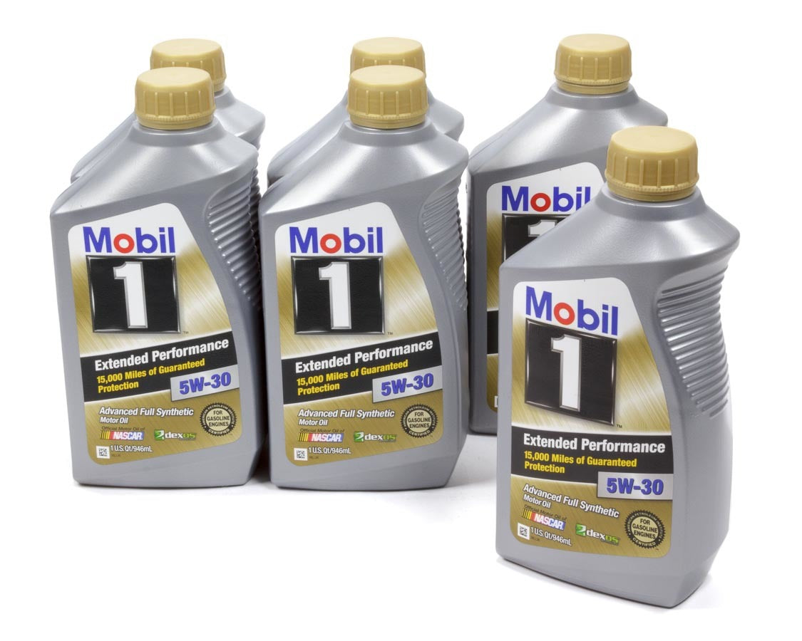Mobil 1 112627 Extended Performance 5W-30 Synthetic Motor Oil, 1 Quart Bottle, Set of 6