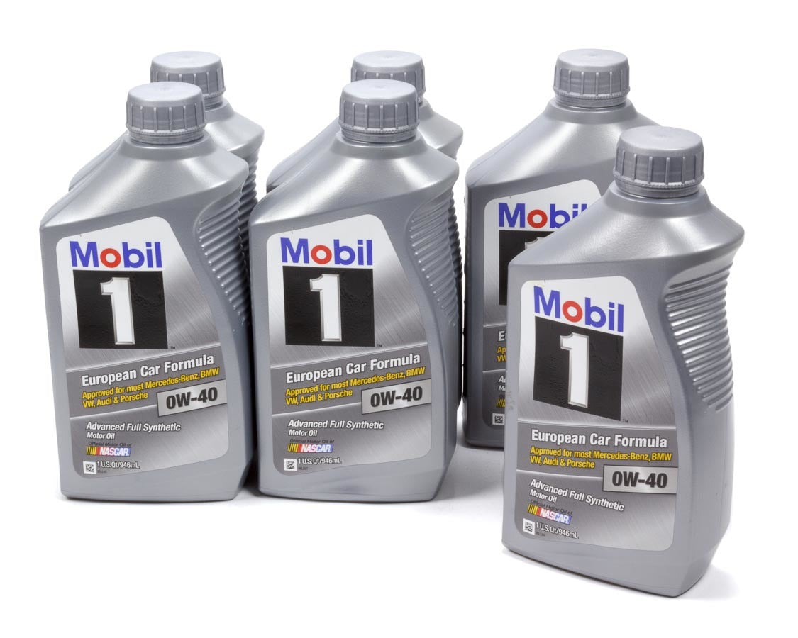 Mobil 1 112628 Synthetic 0W-40 Motor Oil, 1 Quart Bottle, Pack of 6