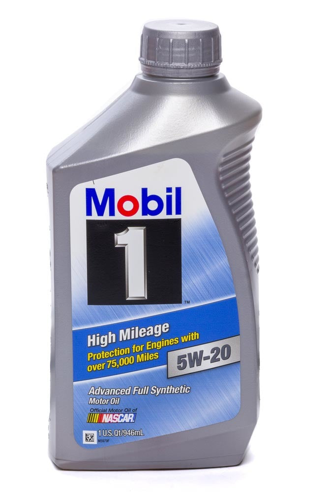 Mobil 1 120455 High Mileage Synthetic Motor Oil 5W20, 1 Quart Bottles, Pack of 6