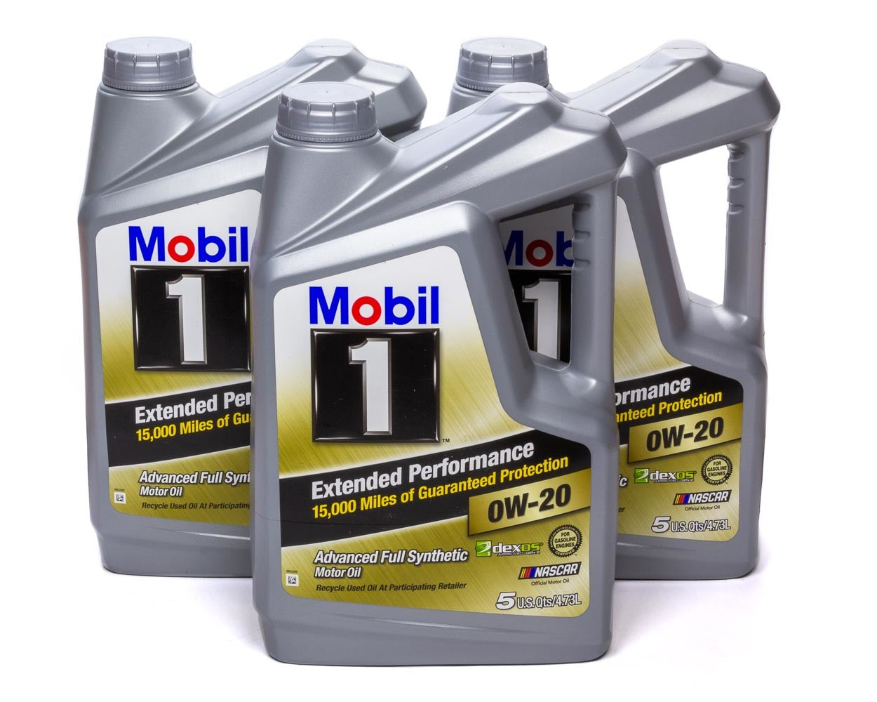 Mobil 1 120903 Extended Performance 0W-20 Synthetic Motor Oil, 3 Pack of 5 Quart Jugs
