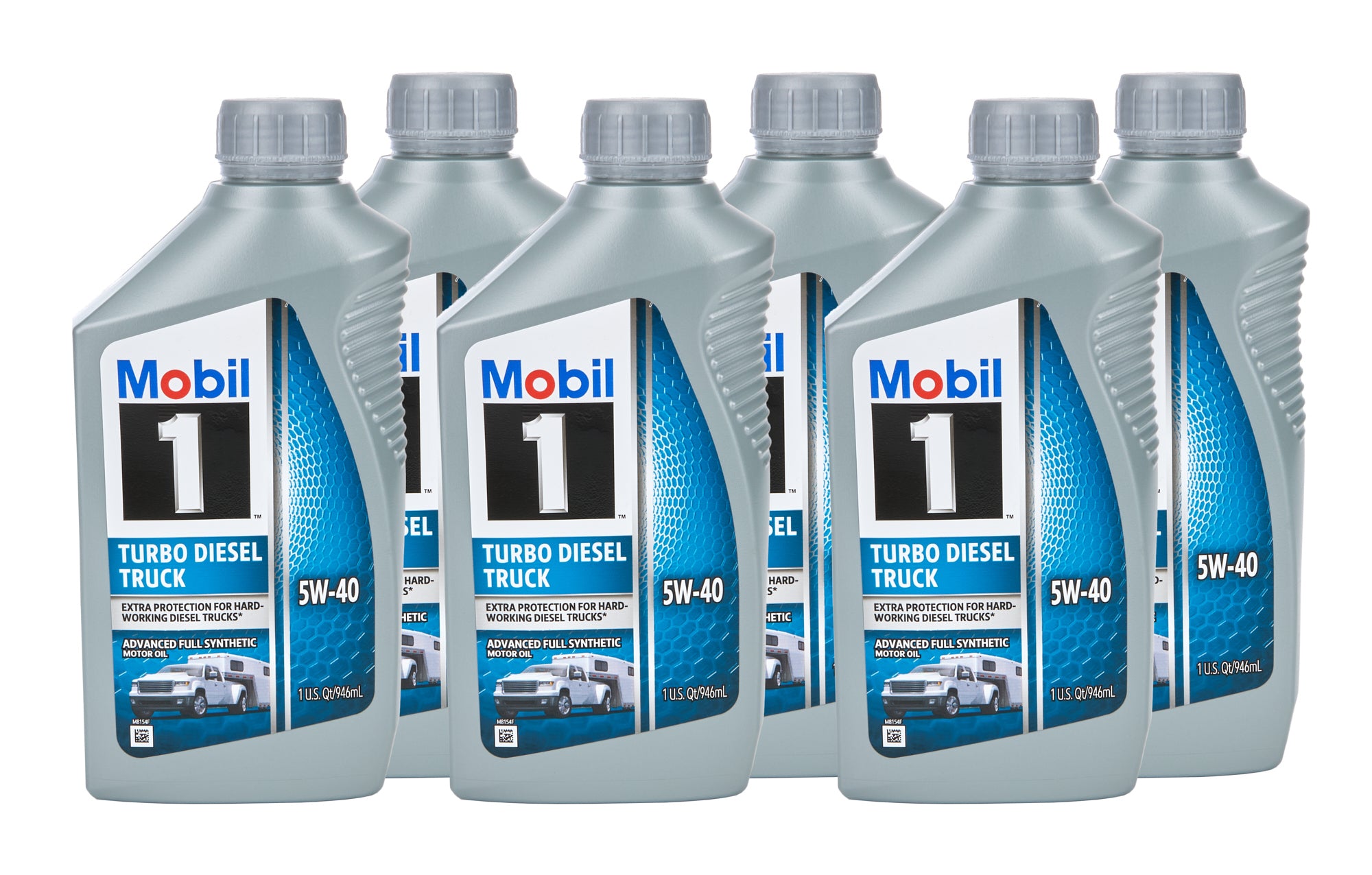 Mobil 1 122253 Turbo Diesel Truck Synthetic Motor Oil 5W-40, 6-Count 1 Quart Bottles
