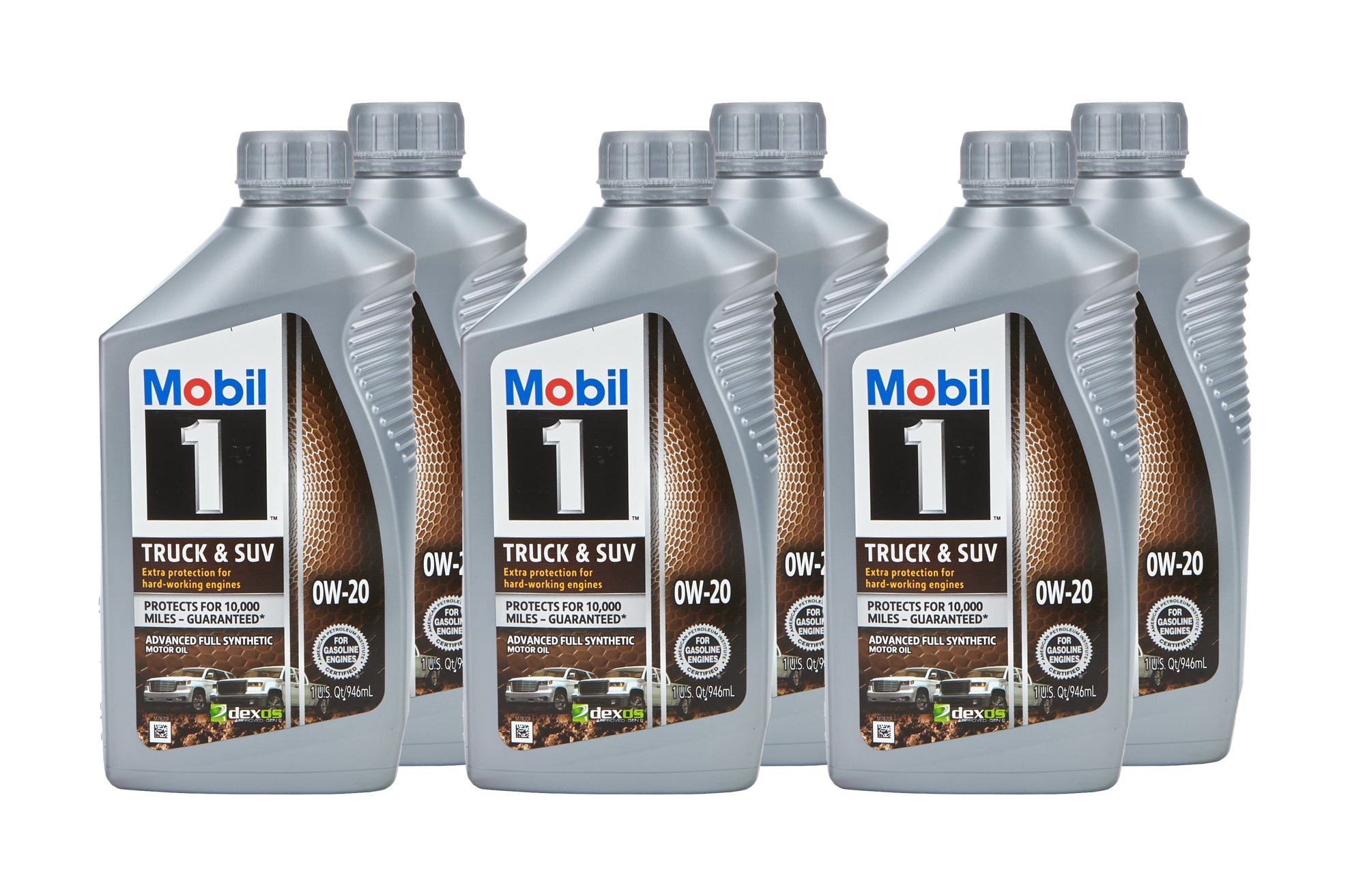 Mobil 1 124592 Synthetic 0W20 Motor Oil for Trucks and SUVs, 1 Quart Bottles, Set of 6