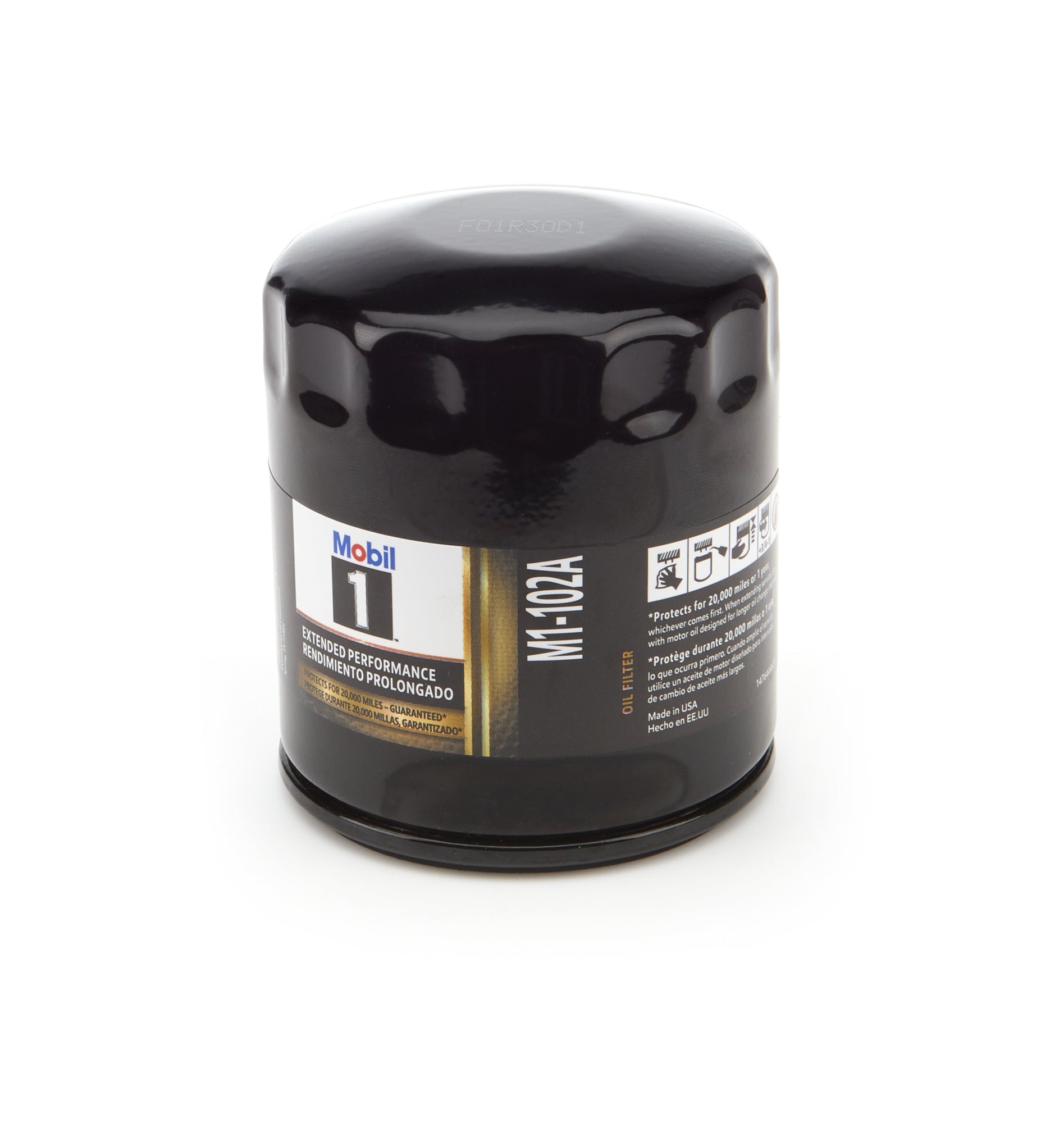 Mobil 1 M1-102A Extended Performance Oil Filter Canister, Screw-On, 3.4 Inches Tall, 3/4-16 Thread, Steel with Black Finish
