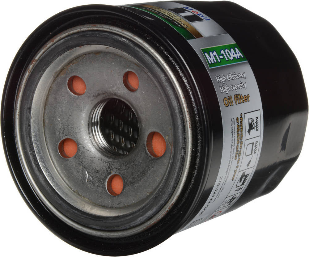 Mobil 1 M1-104A Oil Filter Canister, Screw-On, 3.08 Inches Tall, 20 mm x 1.50 Thread, Steel, Black Finish