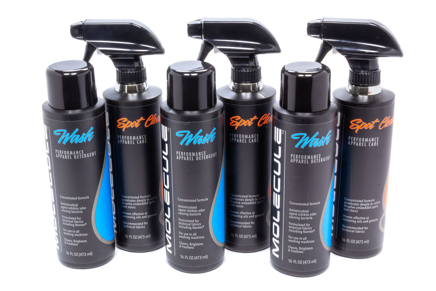 Molecule MLWK162 Fabric Cleaning Kit with Fire Retardant Materials, 16 oz Spray and Wash Bottles, Set of 3