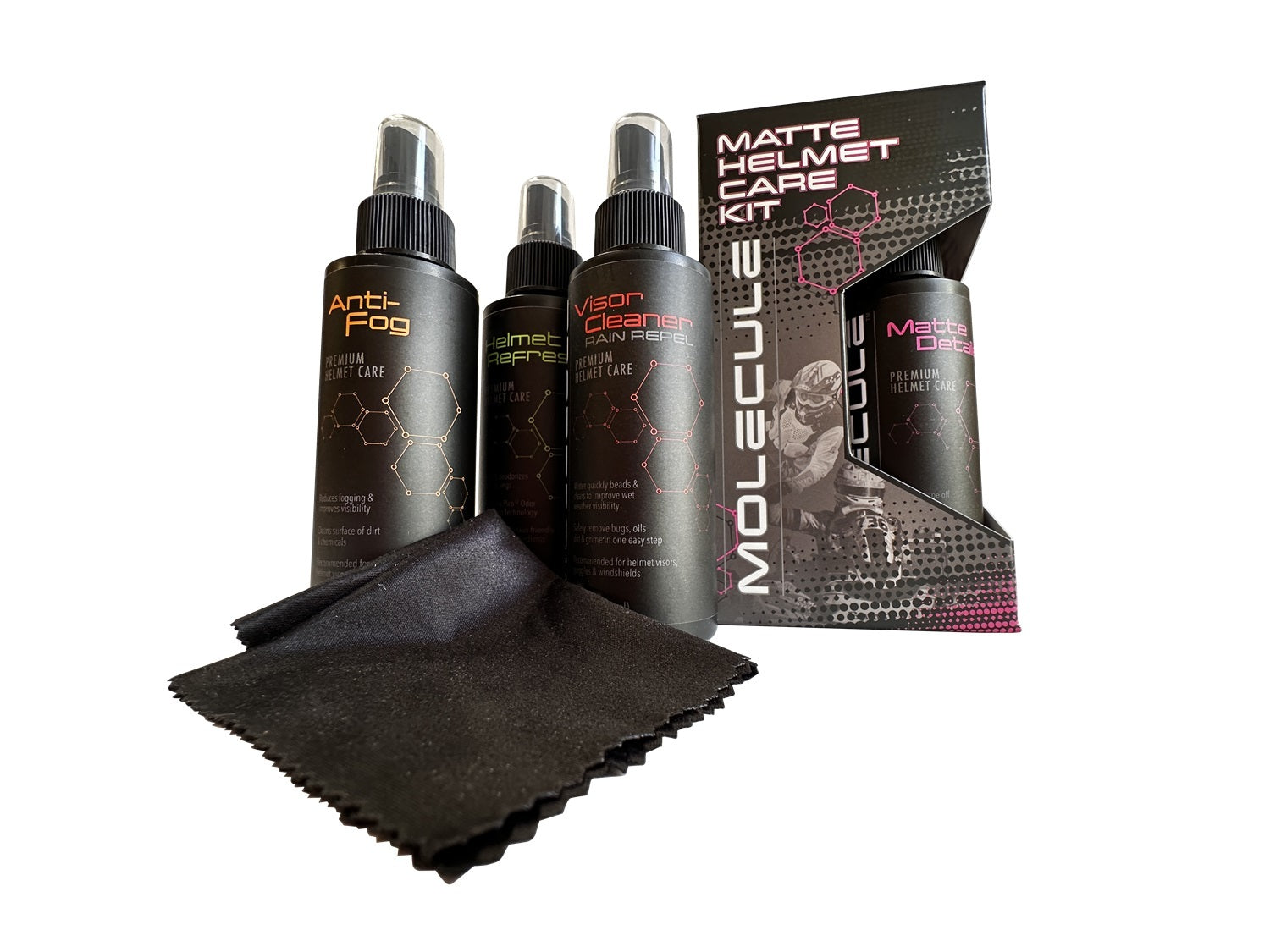 Molecule MSHCK44 Matte Helmet Care Kit with 4 oz Pump Bottle