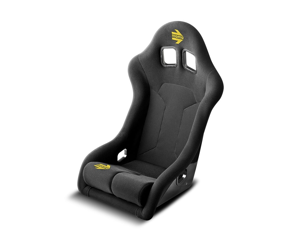 MOMO Automotive Accessories Supercup Racing Seat with Side Bolsters, Fiberglass Composite Shell, Black Fabric