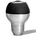 MOMO Automotive Accessories ALUAIR Race AirLeather Shift Knob with Aluminum Finish and Black Leather Wrap