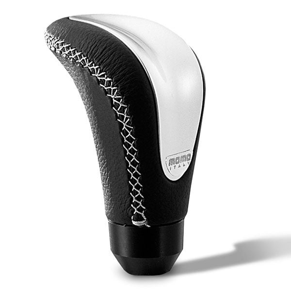 MOMO Automotive Accessories Combat EVO Shift Knob with Aluminum Construction and Black Leather Finish