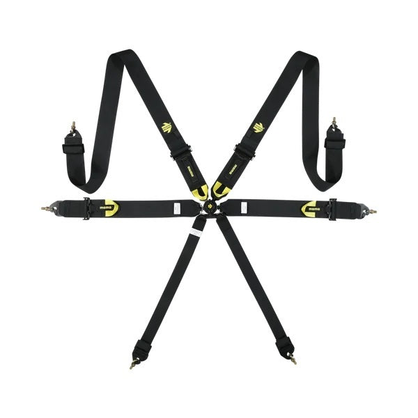 MOMO Automotive Accessories M060303BK-29 Corsa 6 Point Camlock Harness with Pull Down Adjust, Black