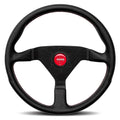 MOMO Automotive Accessories MCL32BK3B Monte Carlo 320mm Diameter Steering Wheel with Black Leather Grip and Aluminum Finish