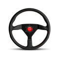 MOMO Automotive Accessories MCL35BK3B Monte Carlo 350mm Leather Steering Wheel with Black Anodized Aluminum Spokes