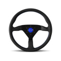 MOMO Automotive Accessories MCL35BK6B Monte Carlo 350mm Leather Steering Wheel with Black Anodized Aluminum Spokes