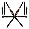 MOMO Automotive Accessories MO1255120002 Corsa 6-Point Harness with 3x3x2 Black Clip-In Camlock FIA Approved