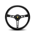 MOMO Automotive Accessories PRO35BK2B Prototipo Steering Wheel with Black Leather Grip and Aluminum Spokes, 350mm Diameter