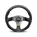 MOMO Automotive Accessories Team Steering Wheel 300mm Diameter with Black Leather Grip and Aluminum Spokes