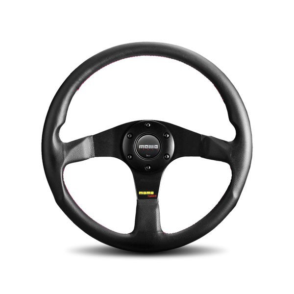 MOMO Automotive Accessories TUN32BK0B Tuner Steering Wheel with Black Leather Grip and Aluminum Finish, 320mm Diameter