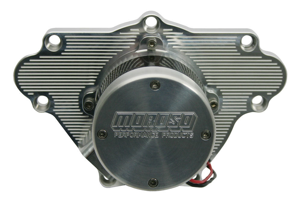 MOROSO SBM Electric Water Pump for Small Block Mopar with 16 AN Female Inlet, Aluminum, Clear Anodized