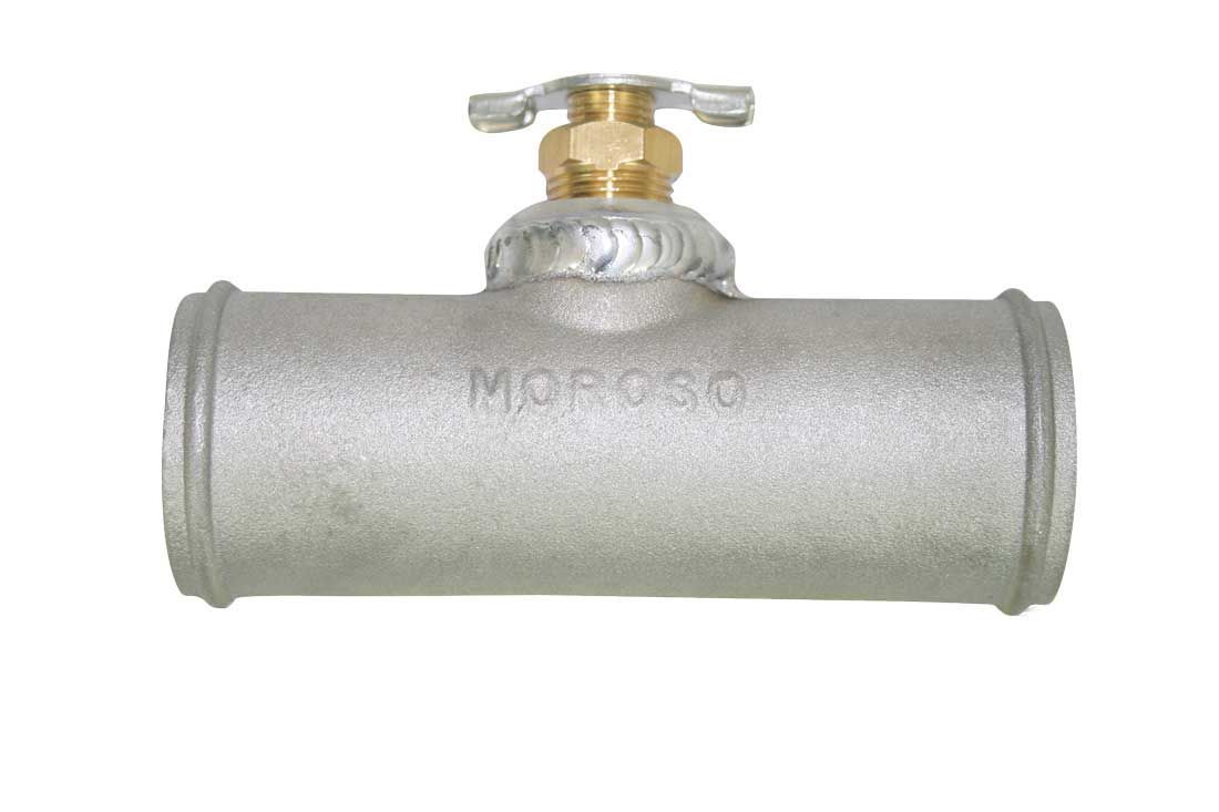 MOROSO 63731 Radiator Hose Drain with Petcock, 1-1/2 Inch Hose Size, Aluminum, Natural Finish