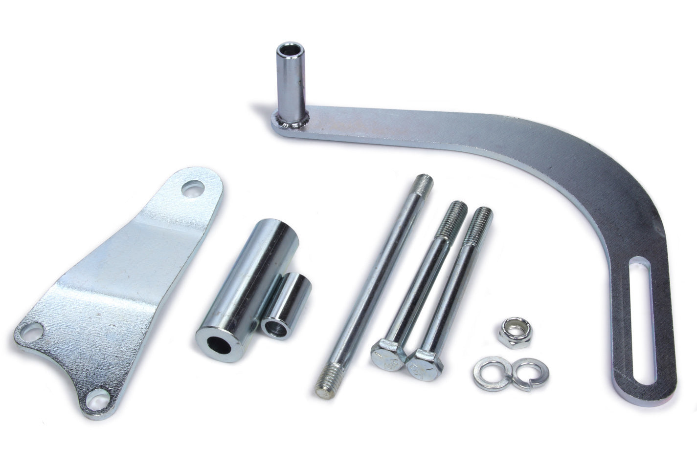 MOROSO 63825 Alternator Mounting Bracket Kit for Small Block Chevy, Passenger Side, Mid Mount, Water Pump Mount, Zinc Oxide Steel