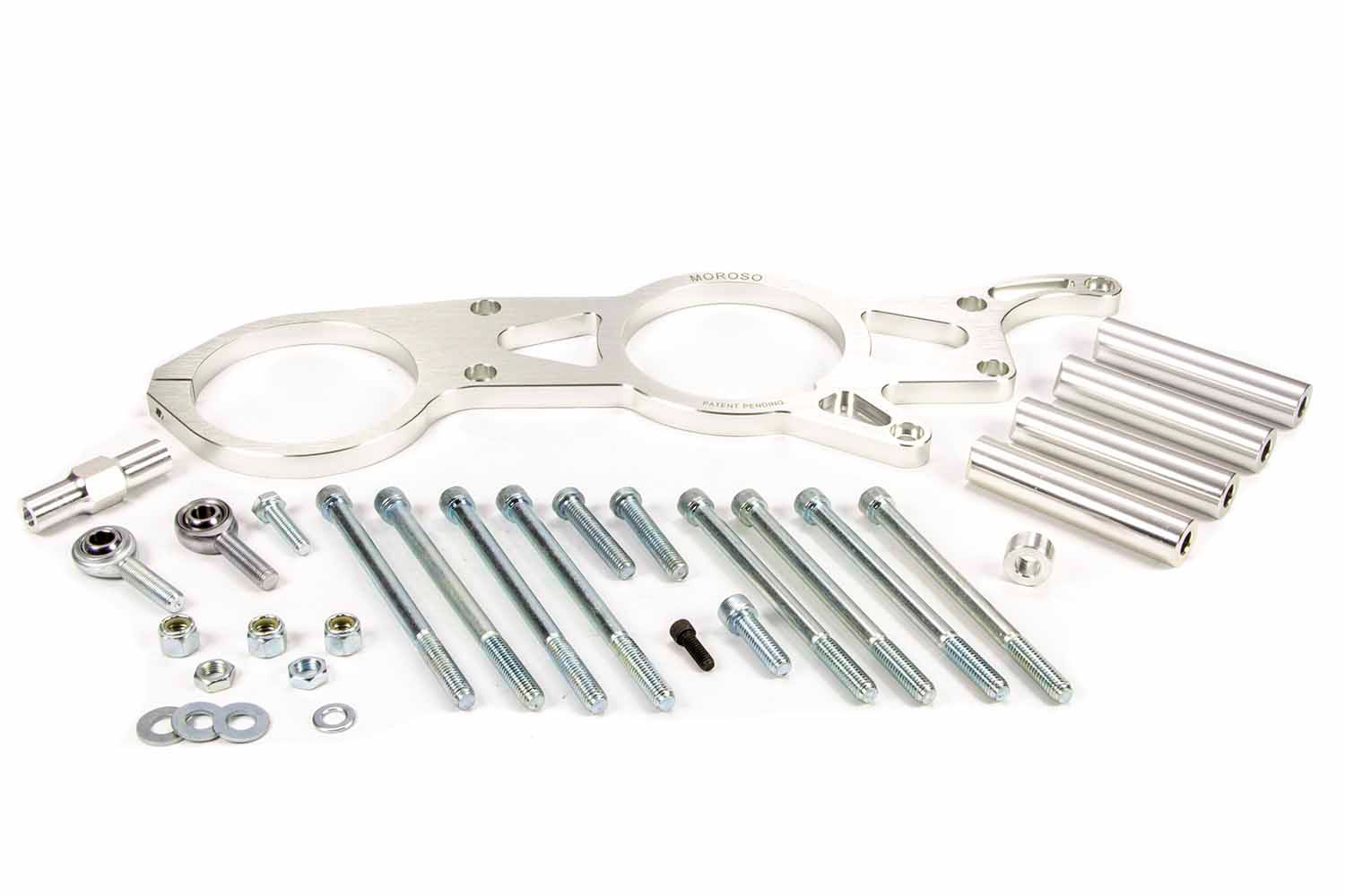 MOROSO 63837 Alt/Vacuum Pump Mounting Bracket Kit for Big Block Chevy, Aluminum, Natural Finish