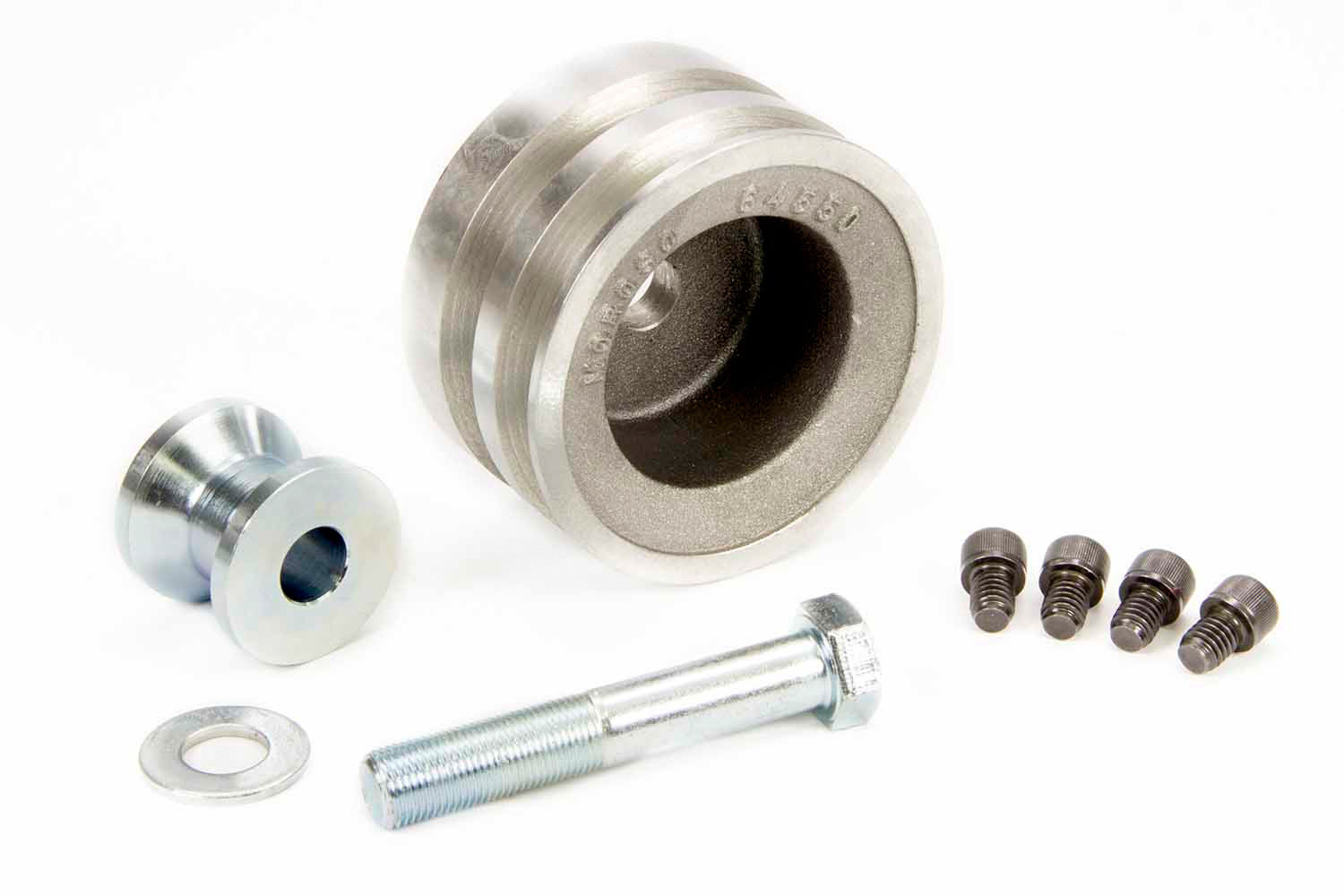 MOROSO 64550 Double Groove Crankshaft Pulley for Ford Cleveland Engines, Aluminum, 4 Inch Diameter