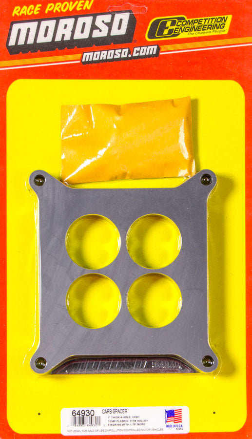 MOROSO 64930 Phenolic 1 Inch Carburetor Spacer with 4 Holes and Square Bore Design
