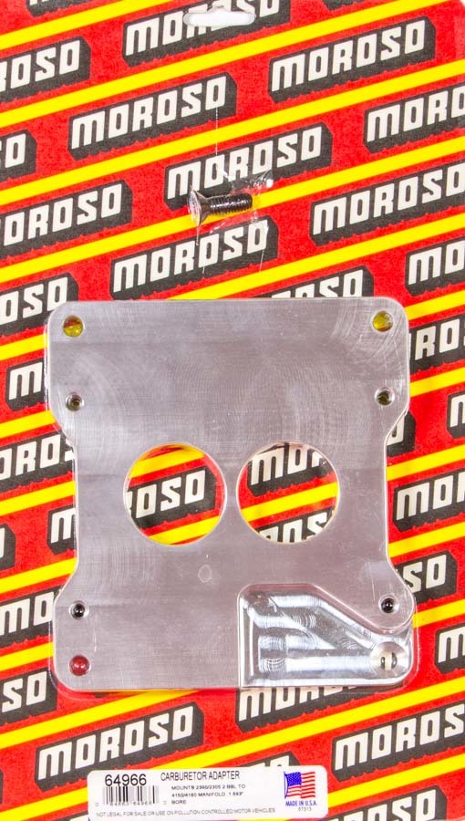 MOROSO 64966 2 to 4-Barrel Carburetor Adapter for Holley 2-Barrel to Square Bore, 1-11/16 Inch Bore, Aluminum, Natural Finish