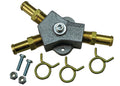 MOROSO 65170 Aluminum Y-Block with Three 1/2 Inch Hose Barb and 1/8 Inch NPT Female Ports