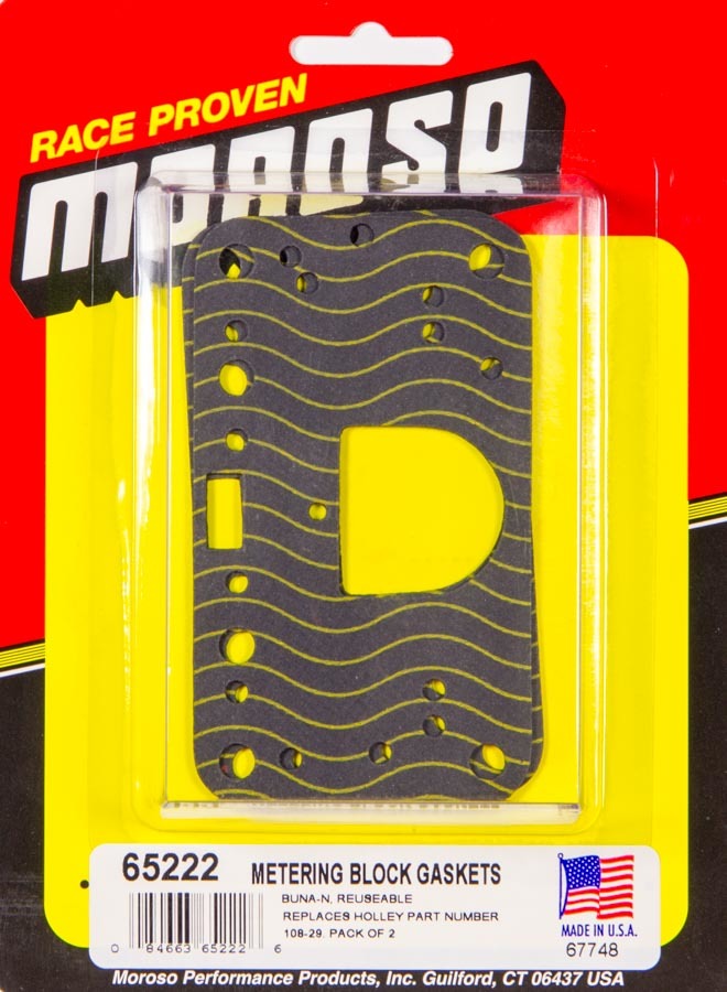MOROSO 65222 Neoprene Carburetor Gaskets for Holley 4150 and 4160 Series, Reusable, 0.063 Inch Thickness, Pair
