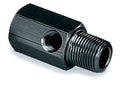 MOROSO 65310 Fuel Pressure Fitting, 3/8 Inch NPT Female to Male with 1/8 Inch NPT Gauge Port, Aluminum, Black Anodized