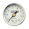 MOROSO Fuel Pressure Gauge 0-15 psi Mechanical Analog 1-1/2 Inch White Face NPT Port