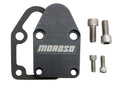 MOROSO 65395 Fuel Pump Plate for Small Block Chevy, Billet Aluminum with Black Anodized Finish and Stainless Allen Head Screws