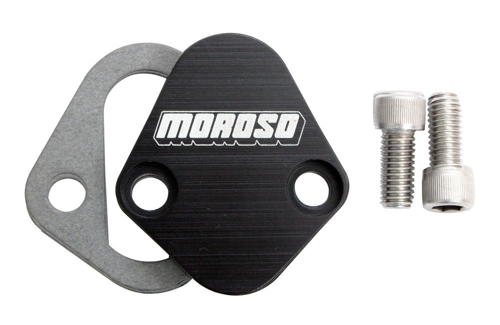 MOROSO 65396 Fuel Pump Plate for Big Block Chevy, Mopar V8, and Ford V8 with Stainless Allen Head Screws and Aluminum Gasket