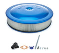 MOROSO 65906 Air Cleaner Assembly 14-Inch Round with 3-Inch Element and Blue Powder Coated Steel Finish