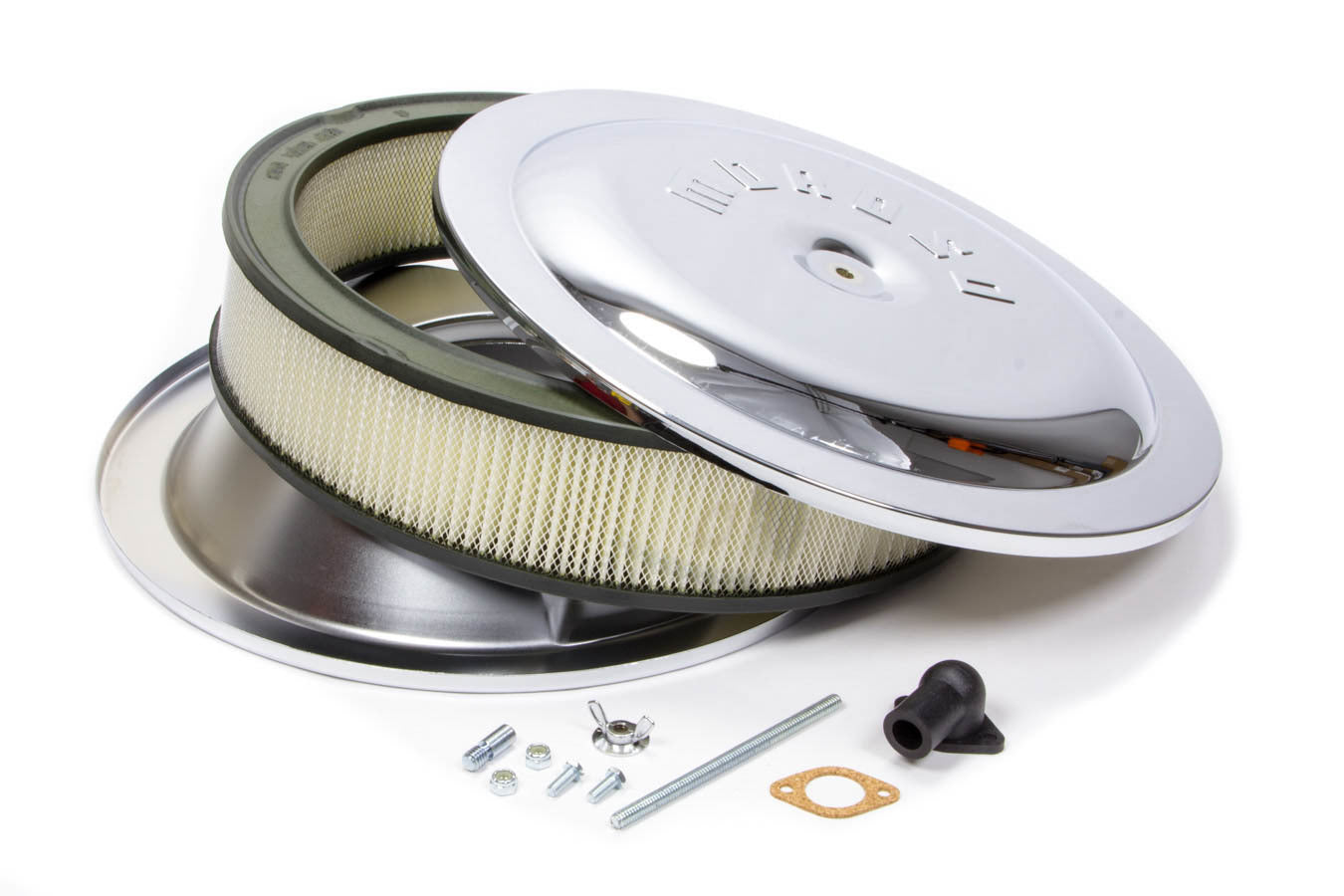 MOROSO 65910 14 Inch Chrome Air Cleaner Assembly with 3 Inch Element and Dropped Base