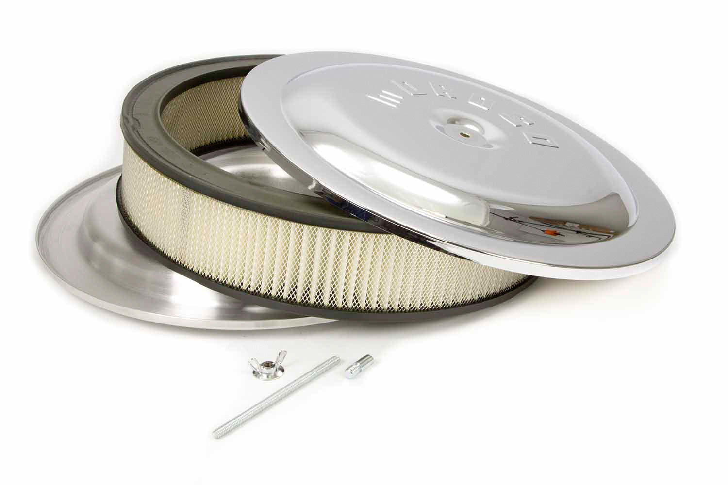 MOROSO 65913 14-Inch Round Air Cleaner Kit with Chrome Finish and 3-Inch Element