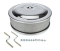MOROSO Offset Air Cleaner Assembly 14 Inch Chrome Steel with 4 Inch Element and 5-1/8 Inch Carb Flange