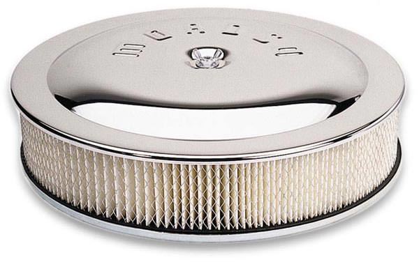 MOROSO 65946 14-Inch Chrome Air Cleaner Assembly with 5-Inch Filter