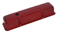 MOROSO 68006 Aluminum Valve Covers for Small Block Chevy, Tall Style, Red Powder Coat, Pair