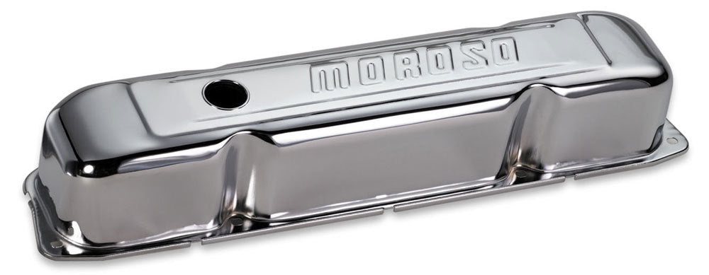 MOROSO 68181 Chrome B/E Valve Covers BBM Tall with Baffle for Mopar B / RB-Series Engines