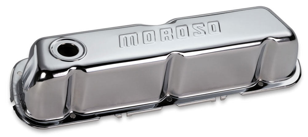 MOROSO 68201 Chrome Baffle Tall Valve Covers for Small Block Ford
