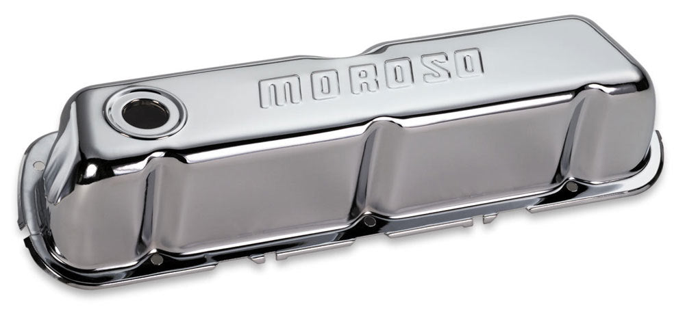 MOROSO 68202 Chrome B/E Valve Covers for Small Block Ford Tall Style Without Baffles
