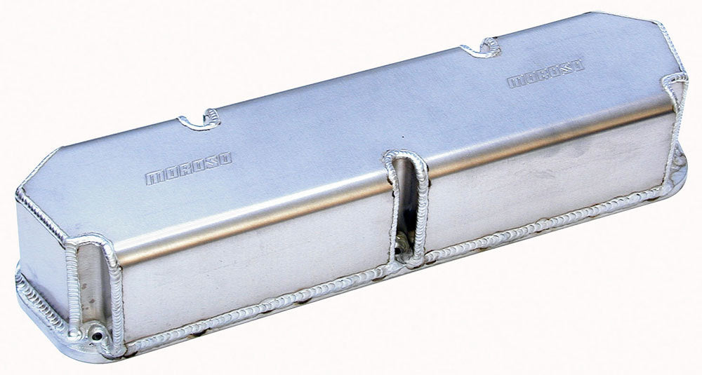 MOROSO SBM Fabricated Aluminum Valve Covers for Small Block Mopar, Tall Design, Natural Finish, Pair