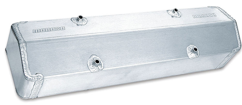 MOROSO SBC 18-Degree Fabricated Aluminum Valve Cover for Small Block Chevy, Tall Style, Natural Finish, Pair